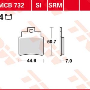 Set placute frana TRW MCB732 - Arctic Cat DVX - Kymco Grand Dink - KXR - MXU 250-300 - Masai A300-450 - SYM GTS 125-300 (set 4 buc)
