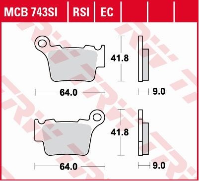 Set placute frana TRW MCB743SI – Husqvarna CR – WR – TE 125-610cc – KTM EXC – SX 125-530cc