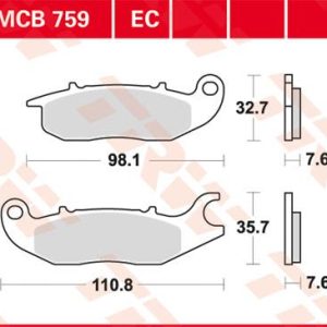 Set placute frana TRW MCB759EC - Honda ANF Innova (07-12) CBF (09-) CBR-R (04-)- Piaggio Medley - New Liberty 4T 125-150cc