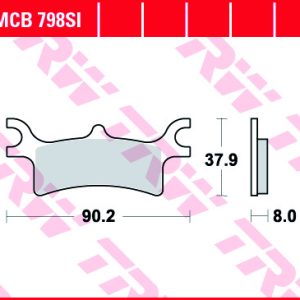 Set placute frana TRW MCB798SI - ATV Polaris Sportsman - Magnum - Scrambler 400-500-600-700-800cc