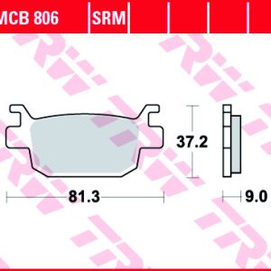 Set placute frana TRW MCB806SRM - Honda FES S-Wing - NSS Forza - Jazz 250cc - SH 300i - Peugeot Metropolis - Satelis 400cc