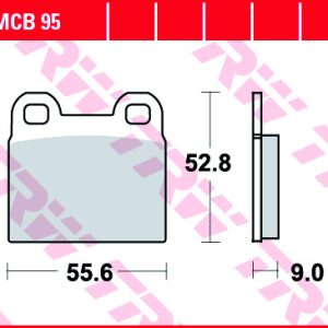 Set placute frana TRW MCB95 - BMW R45 (78-80) 4T LC 450cc - R65 (80-86) 4T LC 650cc