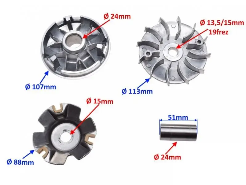 Variator scuter chinezesc 4T 125-150cc - imagine 3