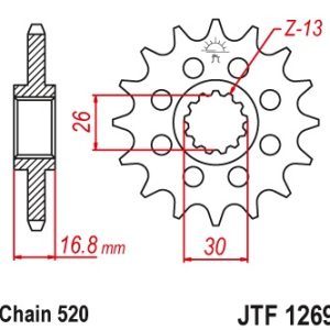 Pinion fata 15 dinti pas lant 520 – Honda CBR 600 F - CBR 650 FA - CBR 1000 RR Fireblade - VTR 1000