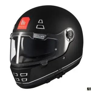Casca integrala pentru scuter - motocicleta MT Jarama SV B2 negru mat – model Retro – Cafe Racer (ochelari soare integrati) – tip viziera: MT-V-32 L (59/60cm)