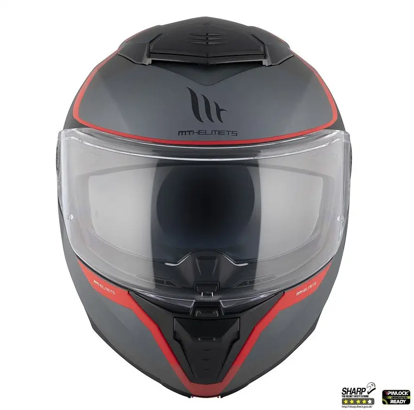 Casca modulabila pentru scuter - motocicleta MT Atom 2 SV Emalla B15 gri/rosu mat (ochelari soare integrati) Pinlock Ready – tip viziera: MT-V-35 XXL (63/64cm) - imagine 3