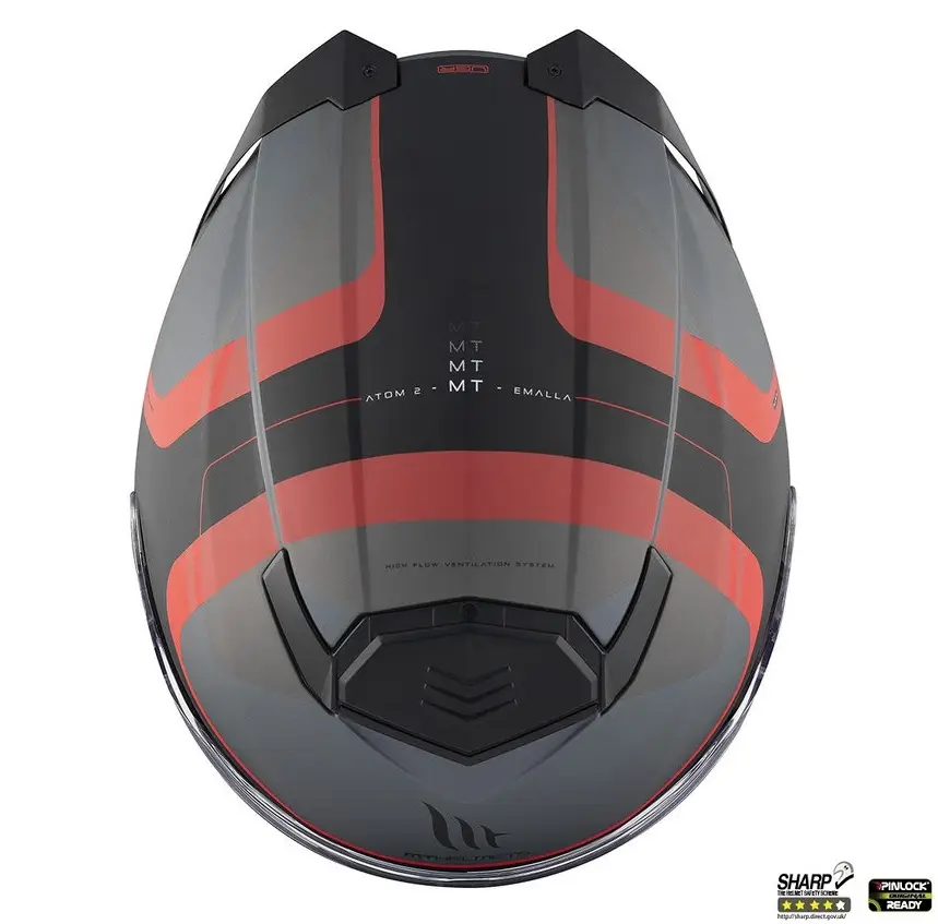 Casca modulabila pentru scuter - motocicleta MT Atom 2 SV Emalla B15 gri/rosu mat (ochelari soare integrati) Pinlock Ready – tip viziera: MT-V-35 XXL (63/64cm) - imagine 8