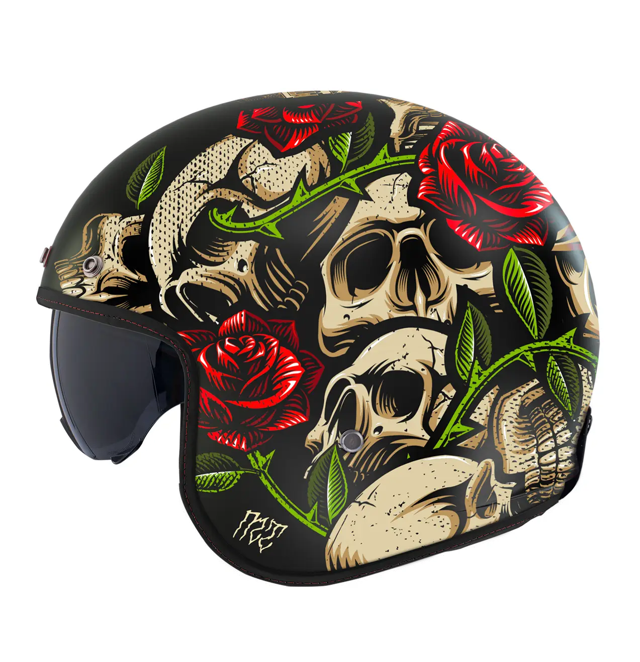 Casca open face pentru scuter - motocicleta MT Le Mans 2 S SV Breakout B9 rosu lucios (ochelari soare integrati) – omologare noua ECE 22.06 M (57/58cm) - imagine 2
