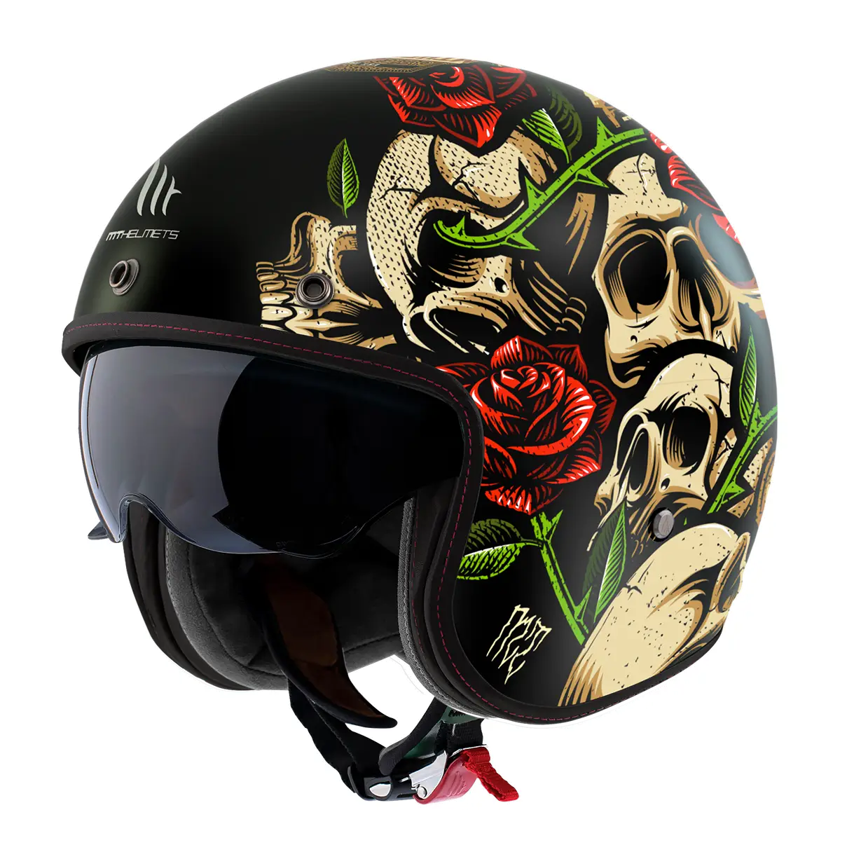 Casca open face pentru scuter - motocicleta MT Le Mans 2 S SV Breakout B9 rosu lucios (ochelari soare integrati) – omologare noua ECE 22.06 M (57/58cm)