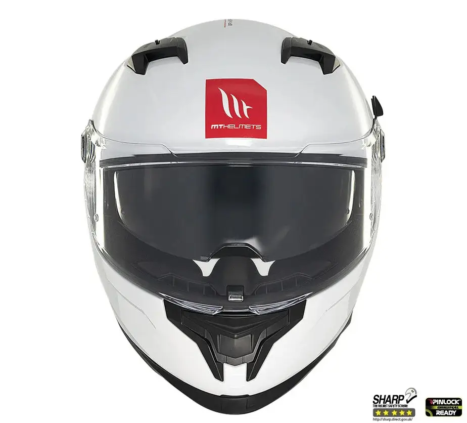 Casca integrala pentru scuter - motocicleta MT Braker SV A0 alb lucios (ochelari soare integrati) – tip viziera: MT-V-28B – DKS435 – punctaj maxim SHARP Test – 5 stele S (55/56cm) - imagine 3
