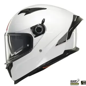Casca integrala pentru scuter - motocicleta MT Braker SV A0 alb lucios (ochelari soare integrati) – tip viziera: MT-V-28B – DKS435 – punctaj maxim SHARP Test – 5 stele XXL (63/64cm)