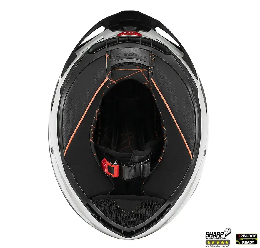 Casca integrala pentru scuter - motocicleta MT Braker SV A0 alb lucios (ochelari soare integrati) – tip viziera: MT-V-28B – DKS435 – punctaj maxim SHARP Test – 5 stele S (55/56cm) - imagine 10