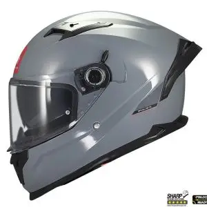 Casca integrala pentru scuter - motocicleta MT Braker SV A12 gri lucios (ochelari soare integrati) – tip viziera: MT-V-28B – DKS435 – punctaj maxim SHARP Test – 5 stele XL (61/62cm)