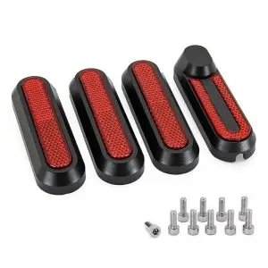 Set ornamente reflectorizante trotineta Xiaomi negru cu reflector rosu