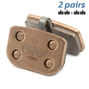 Plăcuțe de frână RS003-S sinterizate dreptunghiulare fără știft [Ewheel] - 2 buc