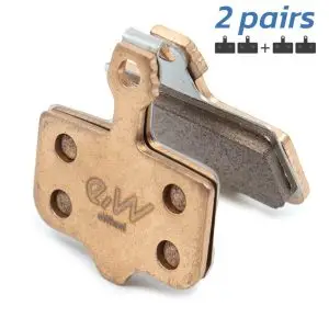 Plăcuțe de frână RT002-S sinterizate dreptunghiulare cu știft [Ewheel] - 2 buc