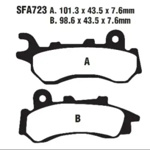 Set placute frana fata EBC SFAC723 - Honda SH 125 ANC Mode CBS (19-20) - SH 125 FSH Mode CBS (21-24) 4T LC 125cc