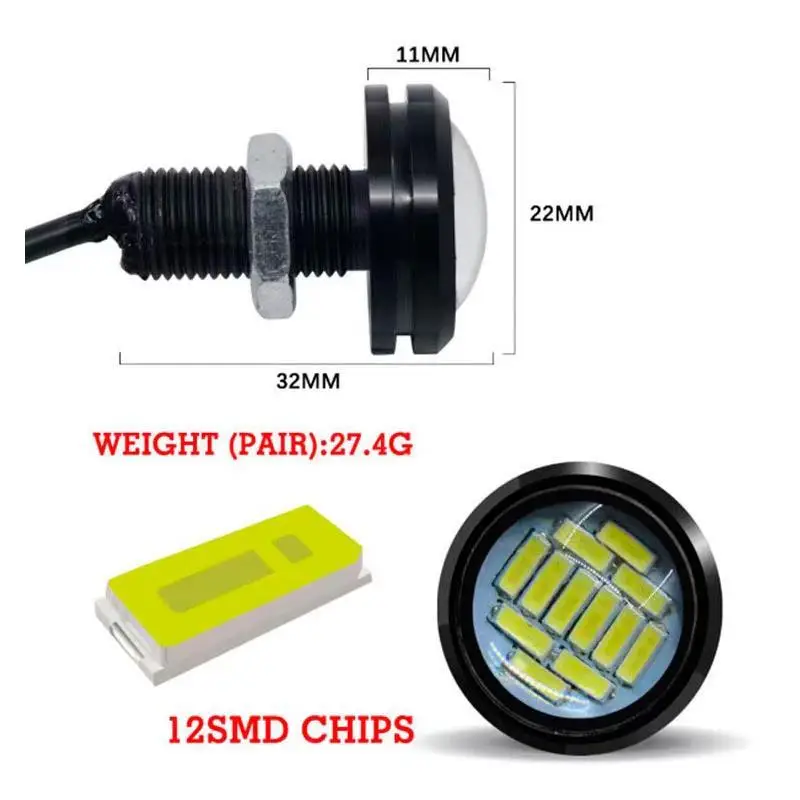 Lampa stop trotineta electrica LED 12V eagle eye rosu - imagine 2