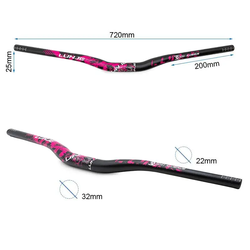Ghidon 720 mm cu ridicare de 25 mm negru-roz - imagine 2