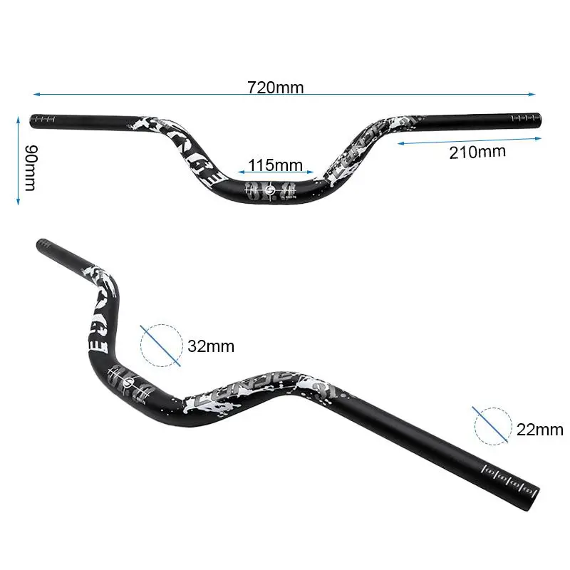 Ghidon de 720 mm cu Rise Black de 90 mm - imagine 2