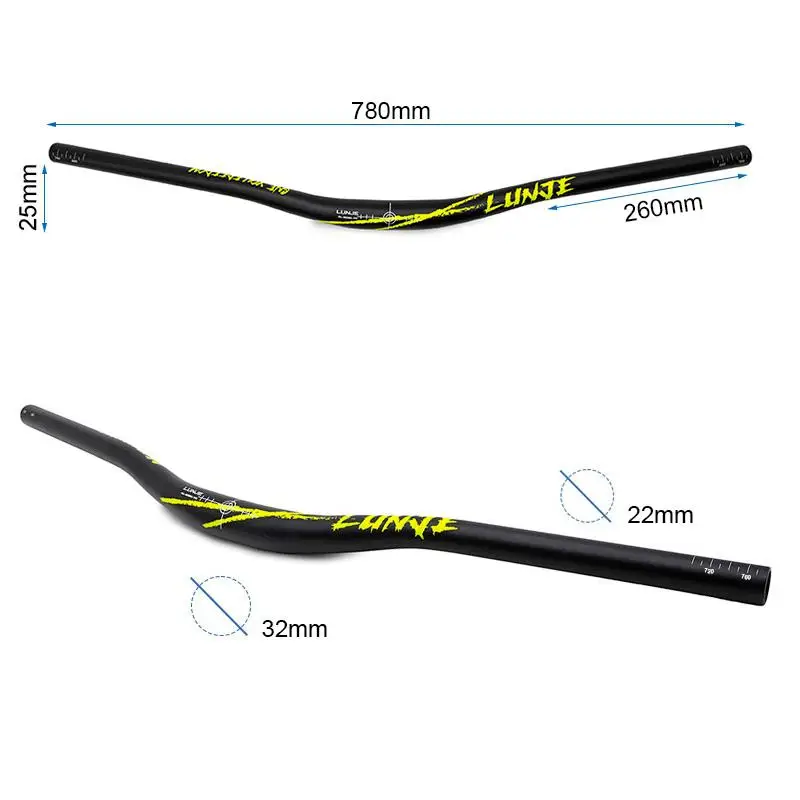 Ghidon de 780 mm cu ridicare de 25 mm Negru Verde - imagine 2