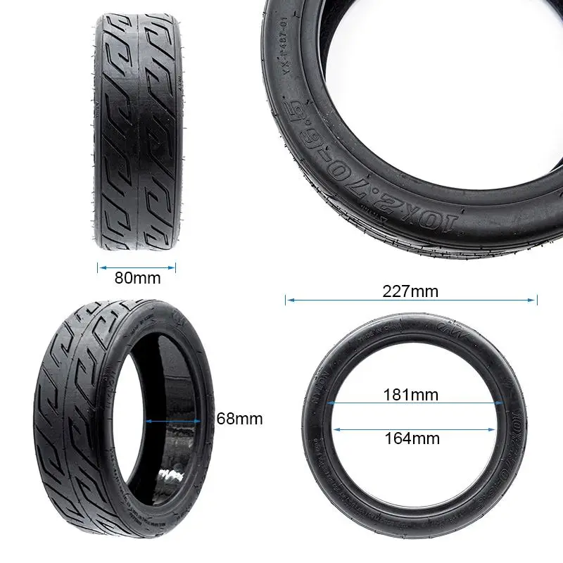 Anvelopă pentru trotineta electrică, fără cameră, Cityroad 10×2,70-6,5 cu gel, negru | Motorevolution - imagine 2