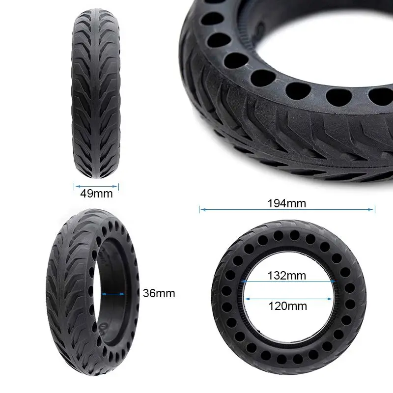 Cauciuc plin, perforat, 8x2-5/B30 v2 pentru trotineta electrică, negru | Motorevolution - imagine 2