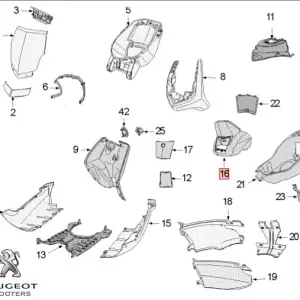 Carena sub sa originala Peugeot Vivacity 3 L – Vivacity 3 L Sportline 2T - Vivacity 3L 4T 50cc (neagra)