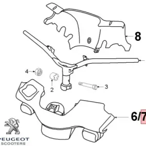 Carena superioara ghidon originala Peugeot TKR – TKR2 – Trekker 2T 50-100cc (galbena)