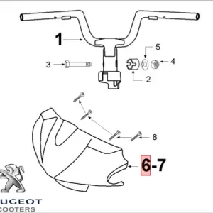 Carena superioara ghidon originala Peugeot Vivacity - Vivacity 2 2T 50-100cc (rosie)