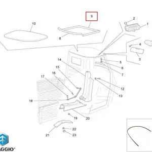 Cheder superior (fata) cabina original Piaggio Ape 50 (09-16) - Ape 50 Euro 4 (18-22) - Ape Mix (98-08) 2T AC 50cc