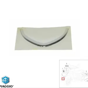 Ornament cromat carena frontala originala Piaggio Fly (07-14) 50-100-125-150cc (montare deasupra siglei Piaggio)