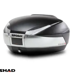 Cutie portbagaj (topcase) Shad model SH48 culoare: negru/titanium (volum: 48 litri) – include placa de montaj