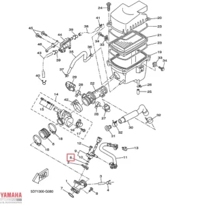 Garnitura prindere injector originala Yamaha WR 125 R (09-11) - WR 125 X (09-11) - YZF-R 125 (09-13) 4T LC 125cc