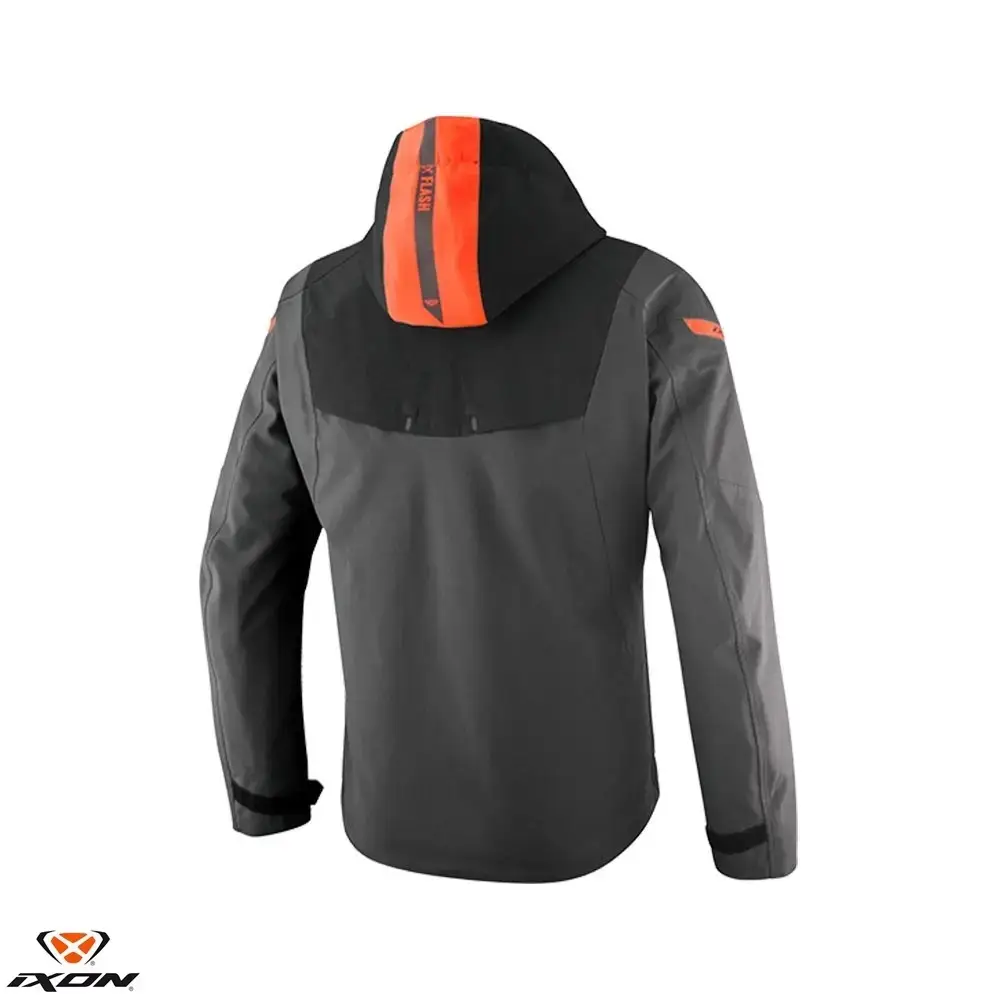 Geaca (jacheta) barbati pentru scuter - motocicleta Touring/Adventure/Urban Ixon All season model Burning MS culoare: antracit/negru/rosu neon (geaca laminata; waterproof si pe exterior) 2XL - imagine 2