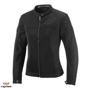 Geaca (jacheta) femei pentru scuter - motocicleta Urban/Heritage Ixon vara model Ozcan LS culoare: negru – tip croi: Fit XL