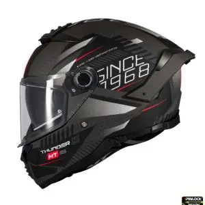 Casca integrala pentru scuter - motocicleta MT Thunder 4 SV Luminence D1 negru/gri mat (ochelari soare integrati) – tip viziera: MT-V-28B L (59/60cm)