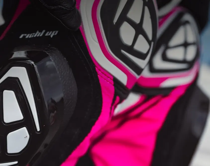Pantaloni pentru scuter - motocicleta femei piele Racing Ixon vara model Vortex 3 LS culoare: negru/roz/alb Negru/roz/alb M - imagine 5