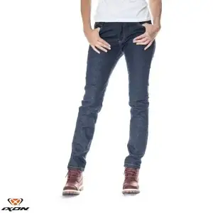 Blugi (jeans) femei pentru scuter - motocicleta Ixon model Maddie culoare: Dark raw (albastru) (Cordura® Denim) – Slim Fit US32