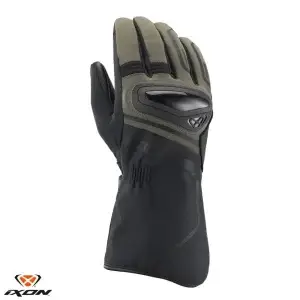 Manusi barbati pentru scuter - motocicleta Touring/Adventure Mid-season textil/piele Ixon model Drizzle MS culoare: khaki/negru – degete tactile (manusi lungi) XL (10/11)