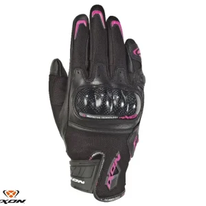 Manusi femei pentru scuter - motocicleta Roadster vara piele/textil Ixon model RS Rise Air LS culoare: negru/fucshsia (roz) – degete tactile Negru/fuchsia (roz) M (8/9)