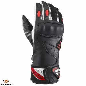 Manusi barbati pentru scuter - motocicleta Racing vara piele Ixon model Thund MS culoare: negru/rosu/alb – degete tactile XL (10/11)