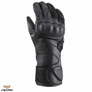 Manusi femei pentru scuter - motocicleta Racing vara piele Ixon model Thund LS culoare: negru – degete tactile XS (6/7)