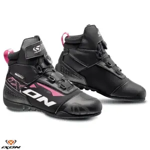 Ghete pentru scuter - motocicleta Roadster femei All season Ixon model Ranker WP LS culoare: negru/alb/fuchsia (roz) (100% waterproof) 36