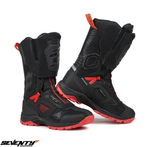 Ghete (cizme) pentru scuter - motocicleta Adventure (Touring) Unisex Seventy model SD-BA6 Stelvio culoare: negru/rosu Negru/rosu 46