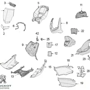 Carena laterala dreapta podea originala Peugeot Vivacity 3L â€“ Vivacity 3 L Sportline 2T 50cc (alba)