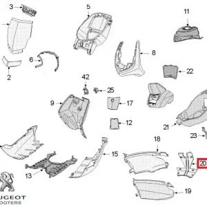 Carena spate (lampa stop) originala Peugeot Vivacity 3 L – Vivacity 3 L Sportline 2T - Vivacity 3L 4T 50cc (rosie)