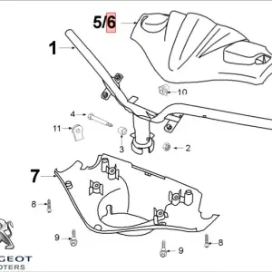 Carena superioara ghidon originala Peugeot Speedfight - Speedfight 2 - Speedfight - WRC - X-Race - X-Team 2T 50-100cc (gri inchis)