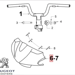Carena superioara ghidon originala Peugeot Vivacity - Vivacity 2 2T 50-100cc (alba)