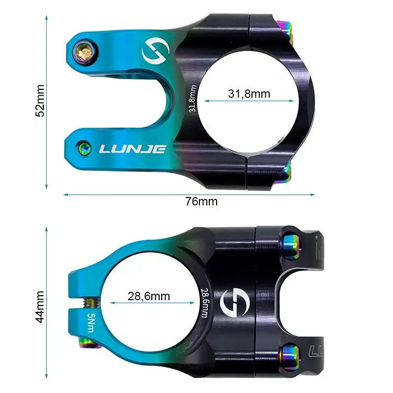 Tijă pentru ghidon 31,8 mm EWPM-003 Negru-Albastru - imagine 3